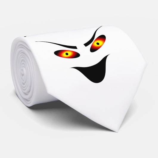 Cravate Visage mauvais, Halloween heureux (Roulé)