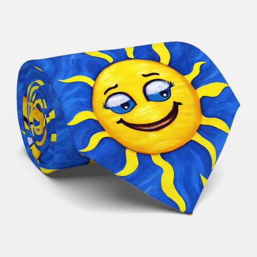 Cravate Visage souriant Soleil ensoleillé (Roulé)