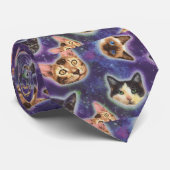 Cravate Visages de chats avec différentes races et motifs (Roulé)