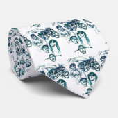 Cravate visages imprimés blanc (Roulé)