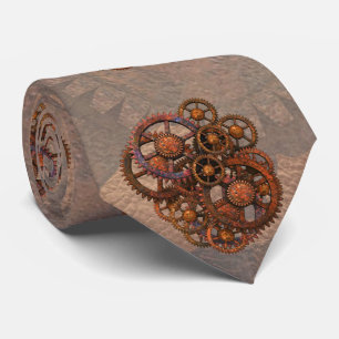 Cravate Vitesses rouillées en métal de Steampunk avec de