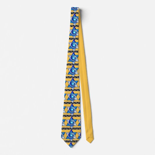 Cravate Vitrail Art déco Magen David v2 (Devant)