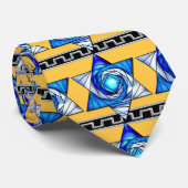 Cravate Vitrail Art déco Magen David v2 (Roulé)
