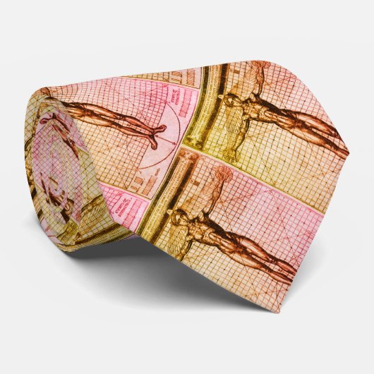 Cravate Vitruvian Man (Vitruvius: De architectura) (Roulé)