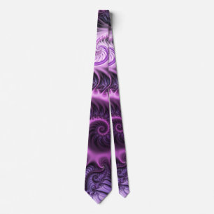 Cravate Vivid Cool Abstrait rose violet Fractal Art Spiral