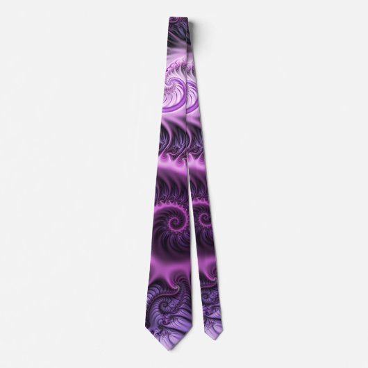 Cravate Vivid Cool Abstrait rose violet Fractal Art Spiral (Devant)