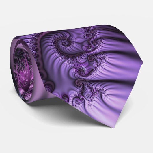 Cravate Vivid Cool Abstrait rose violet Fractal Art Spiral (Roulé)