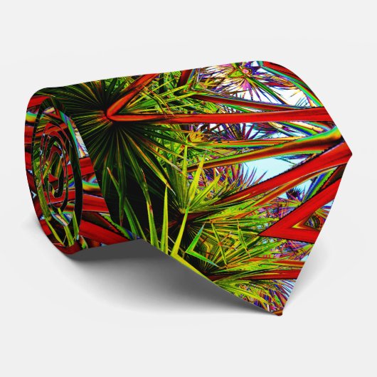 Cravate Vivid Tropical Exotic Moderne Abstrait (Roulé)