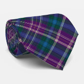 Cravate Vivid violet, vert et bleu plaid (Roulé)