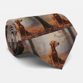 Cravate Vizsla à l'automne Feuilles automne Inspire (Roulé)
