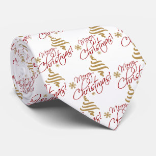 Cravate Vœu de Noël Élégant Simple Joyeux