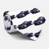 Cravate Voiture de sport violette (Roulé)