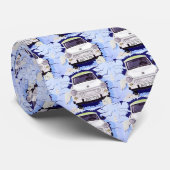 Cravate Voiture de Trabant, bleu-clair, mur de Berlin (Roulé)