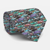 Cravate Voitures de pourpre et de sarcelle d'hiver du Cuba (Roulé)