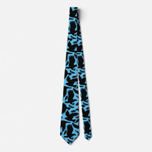 Cravate Vol des Aigles noir.w L bleu BG