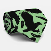 Cravate Vol des Aigles noir.w L Green BG (Roulé)