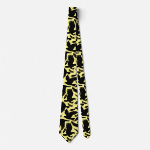 Cravate Vol des Aigles noir.w L Jaune BG