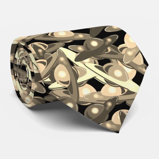 Cravate VOL SAUCER UFO NOIR 2 Jetpackcorps (Roulé)