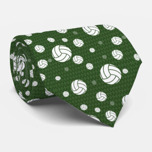 Cravate Volley-ball vert de forêt Chevron Patterned