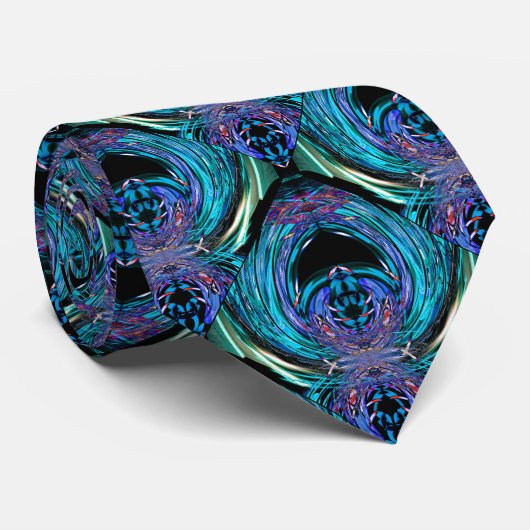 Cravate Vortex bleu cine (Roulé)