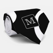 Cravate Votre lettre. Monogramme noir et blanc. Motif (Roulé)
