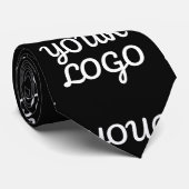 Cravate Votre logo | Simple répétition Motif de logo (Roulé)