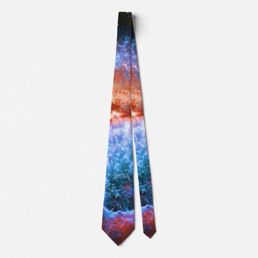Cravate Votre monogramme Etoile Naissance en Constellation (Devant)