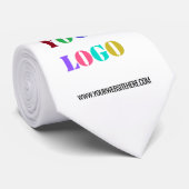 Cravate Votre Nom de Logo d'Entreprise Code QR de Site Web (Roulé)