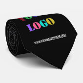 Cravate Votre texte de logo d'entreprise et code QR Cravat (Roulé)