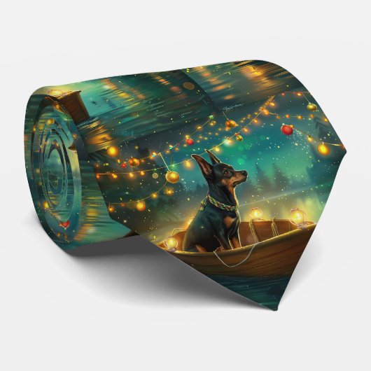 Cravate Voyage de fête de Noël de Kelpie australien (Roulé)