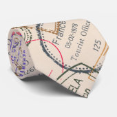 Cravate Voyage de timbres de passeport (Roulé)