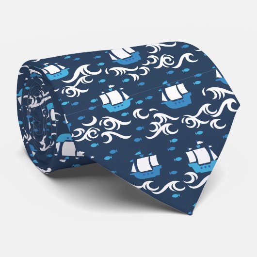 Cravate Voyage en mer Motif II (Roulé)