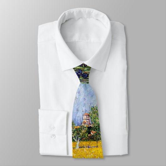 Cravate Vue d'Arles avec Irises Vincent van Gogh peinture (Attaché)