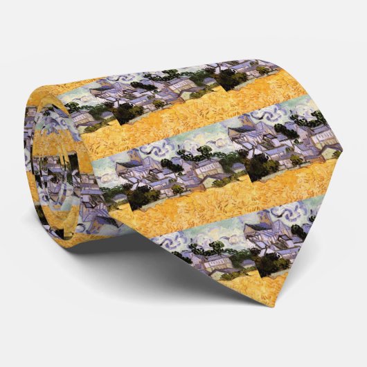 Cravate Vue d'Auvers avec l'église par Vincent van Gogh (Roulé)