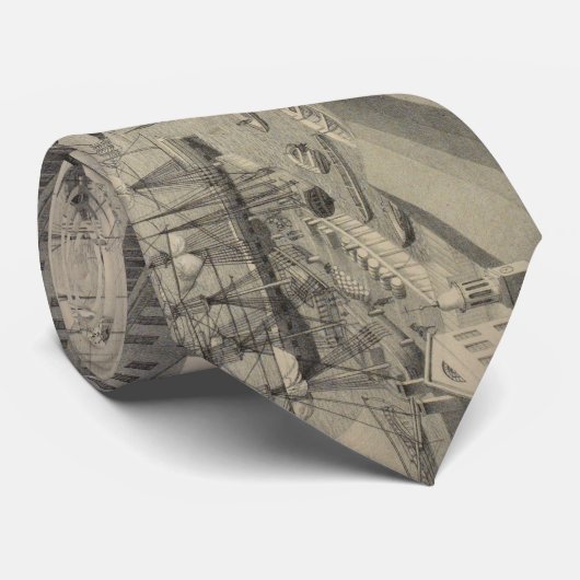 Cravate Vue illustrative vintage de Brooklyn NY (1846) (Roulé)