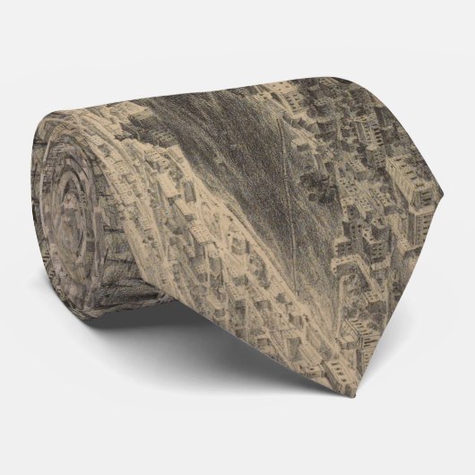 Cravate Vue illustrative vintage de Brooklyn NY (1846) (Roulé)