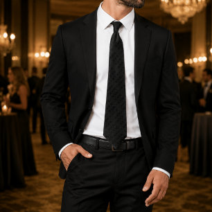 Cravate Walter Onyx Black Micro Motif Luxe