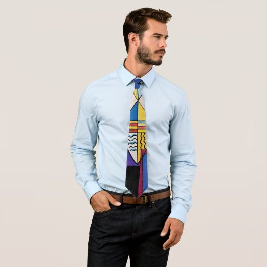 Cravate Wassily Kandinsky - Grande Porte De Kiev Abstrait (En situation)