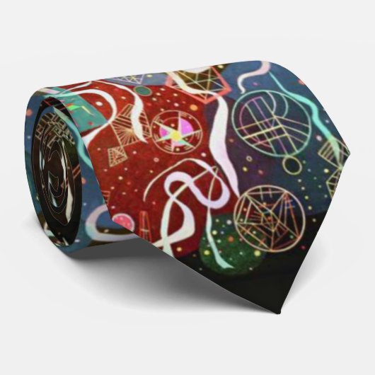 Cravate Wassily Kandinsky Mouvement I Cercles Carré (Roulé)