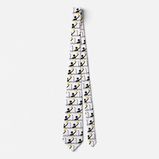 Cravate Water polo player black silhouette custom (Devant)