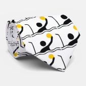 Cravate Water polo player black silhouette custom (Roulé)