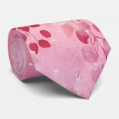 Cravate Watercolor Abstract Vines with Pink Background (Roulé)