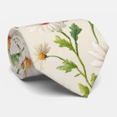 Cravate Watercolor Daisies Pattern (Roulé)