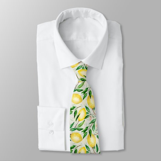 Cravate Watercolor lemons (Attaché)