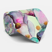 Cravate Watercolor Prickly Pear Cactus Desert Pattern (Roulé)