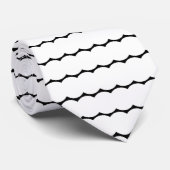 Cravate Wavy Moderne Simple Noir & Blanc (Roulé)