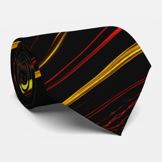 Cravate Wavy rouge or longues traces sur arrière - plan no (Roulé)