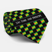 Cravate Wavy Sao Tome and Principe Flag Pattern  (Roulé)