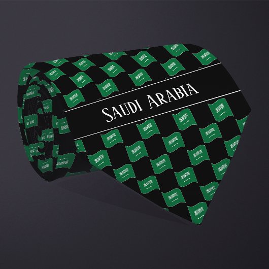 Cravate Wavy Saudi Arabia Flag Pattern 