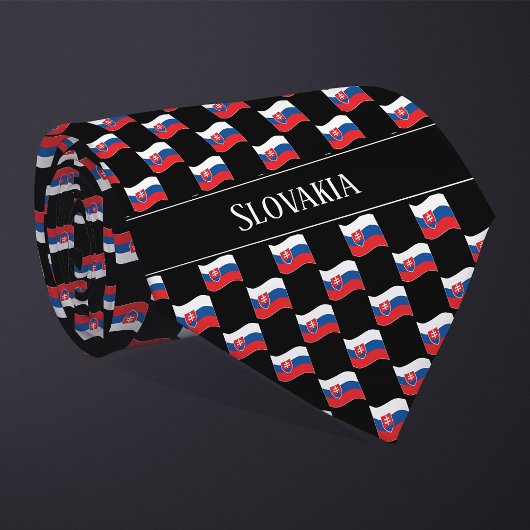 Cravate Wavy Slovakia Flag Pattern